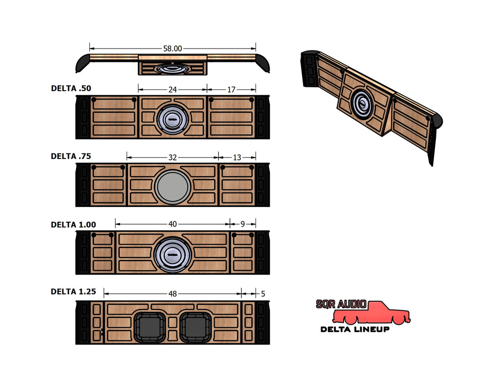 SQR Audio Delta Series - Behind-the-Seat Subwoofer Enclosure